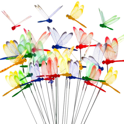 DAVAXI dragonfly garden stake blue 3D adds outdoor charm to your yard.