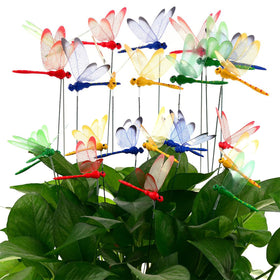DAVAXI dragonfly garden stake green 3D enhances lawn color and whimsy.