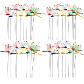DAVAXI dragonfly stakes bring color and whimsy to garden borders.
