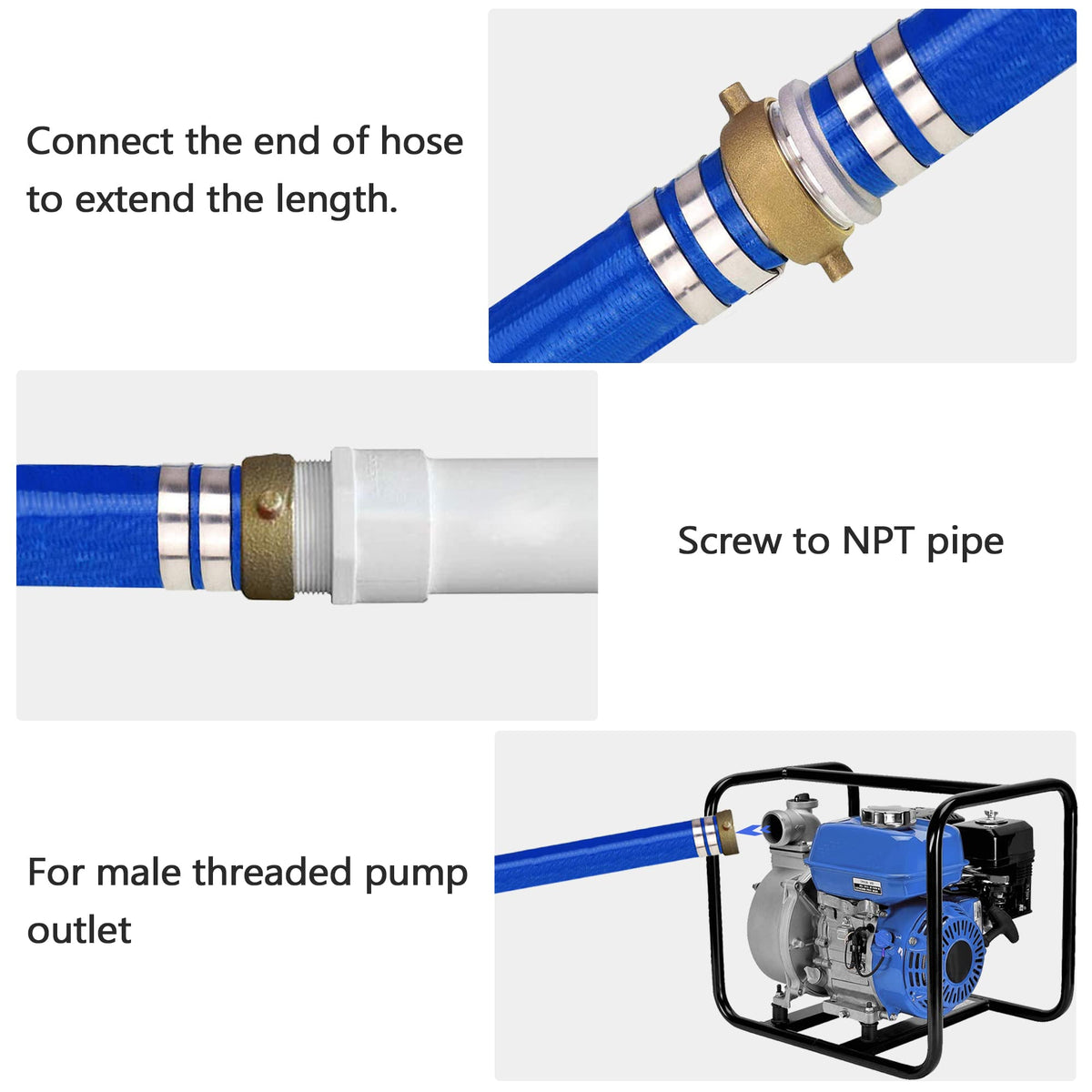 DAVCO versatile backwash hose for pool filters and drains.