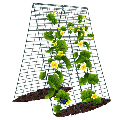 DAVIGADEN metal cucumber trellis foldable side view for climbing vegetables