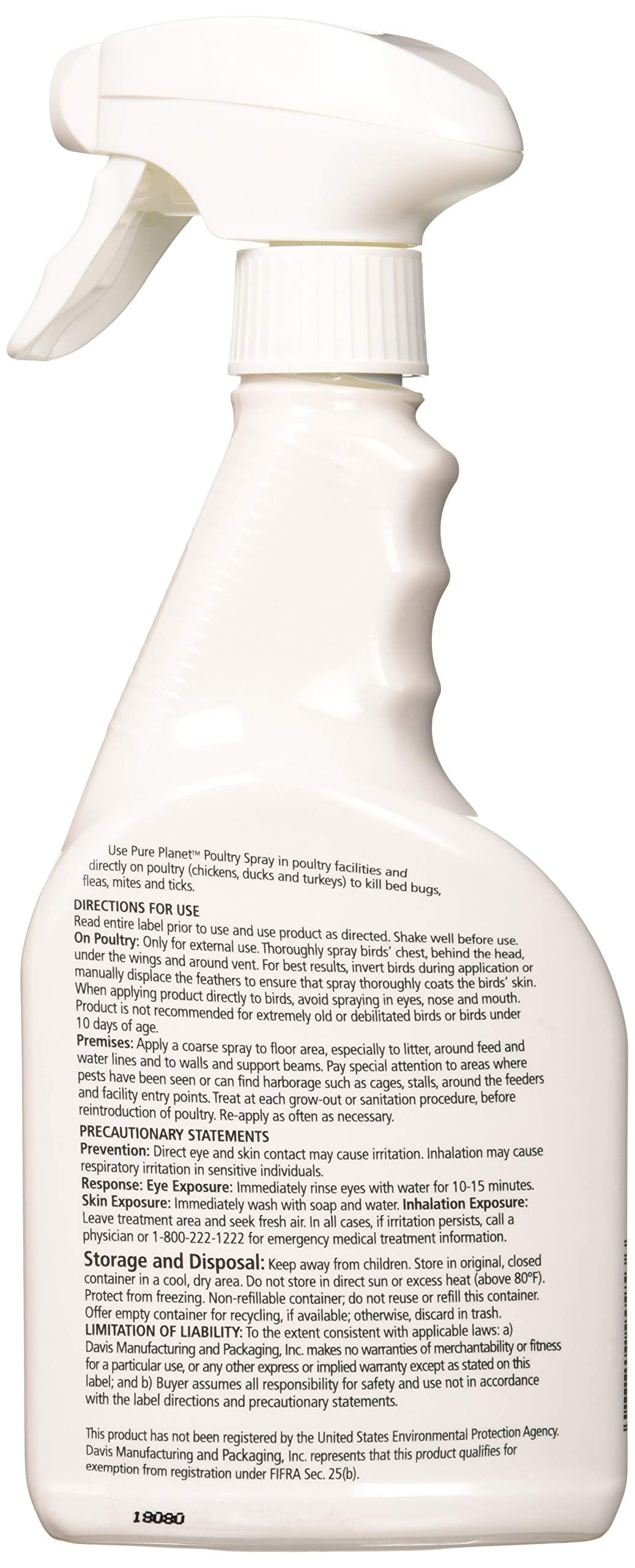 Davis Pure Planet Poultry Spray applied to coop roosts to deter mites