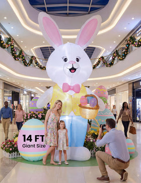 Dawdix commercial yard display: Easter bunny inflatable suitable for storefronts and events.