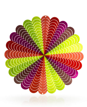 Dawhud Direct Rainbow Spiral Wind Spinner metal finish reflects light as it spins