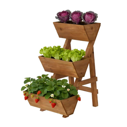 Dawnyard 3-Tier Raised Garden Bed front view for space-saving patio gardening