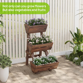 Dawnyard 3-Tier Bed planted with flowers demonstrates versatile garden use.