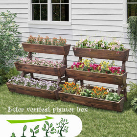 Dawnyard 3-Tier bed side profile, compact vertical design perfect for small outdoor spaces.