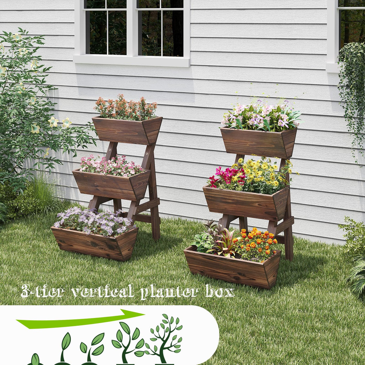Dawnyard 3-Tier Bed side view shows space-saving design for balconies and small yards.