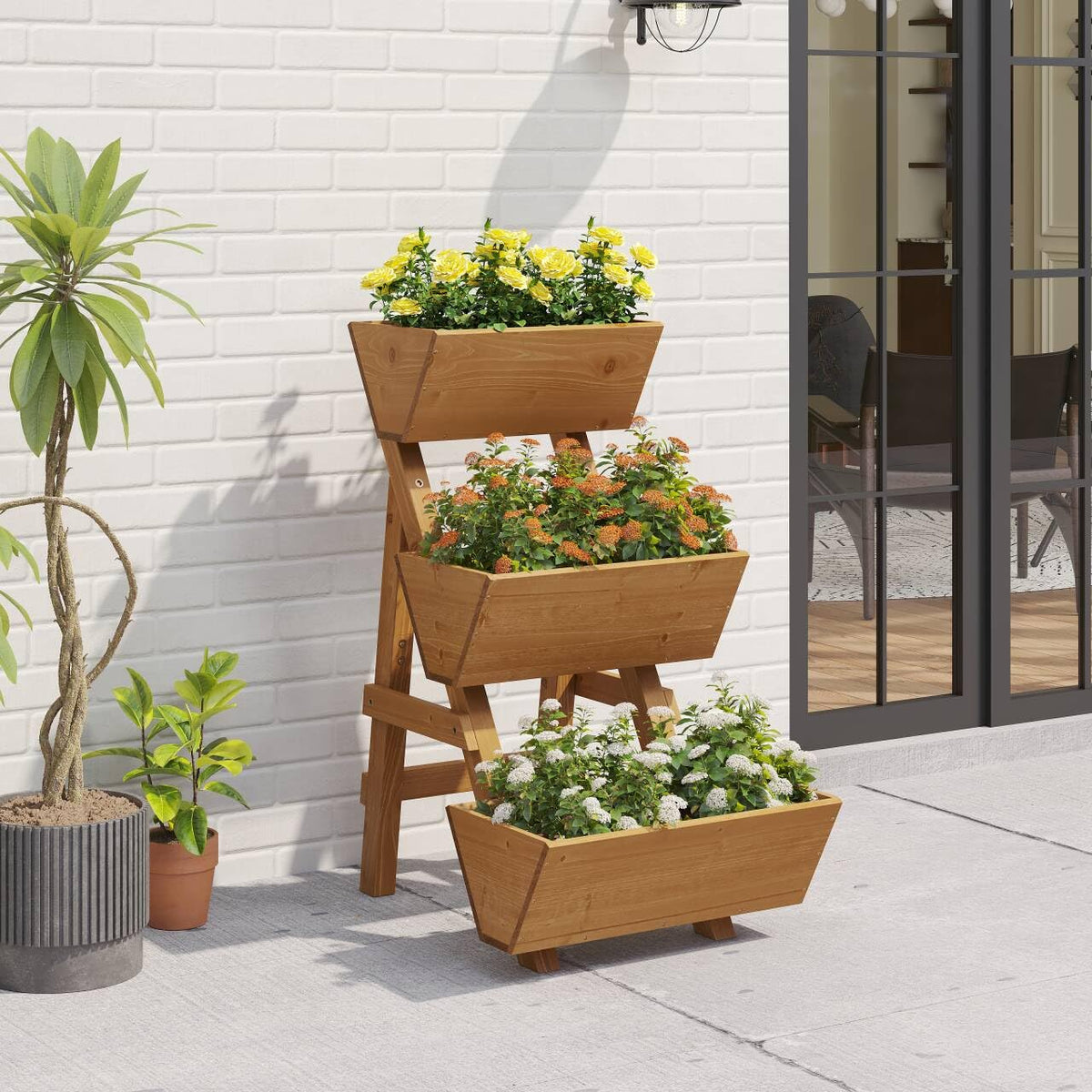 Dawnyard patio-friendly garden bed ready for vegetables and flowers