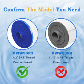DAYEAR filter dimensions close-up indicates 8.3 inches length and 6 inch diameter