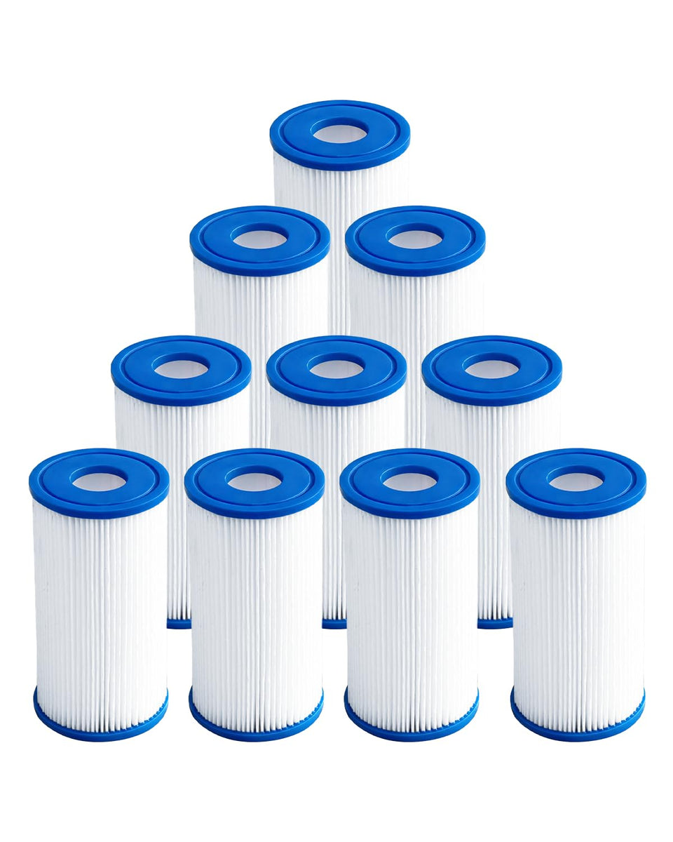 DAYEAR ice bath filter 5x2.5 inch close-up shows 20 micron pleated media for clearer water