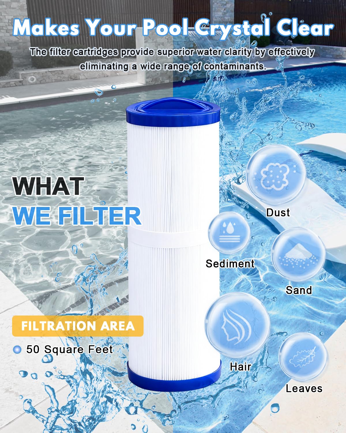 DAYEAR spa filter easy-clean design for quick maintenance