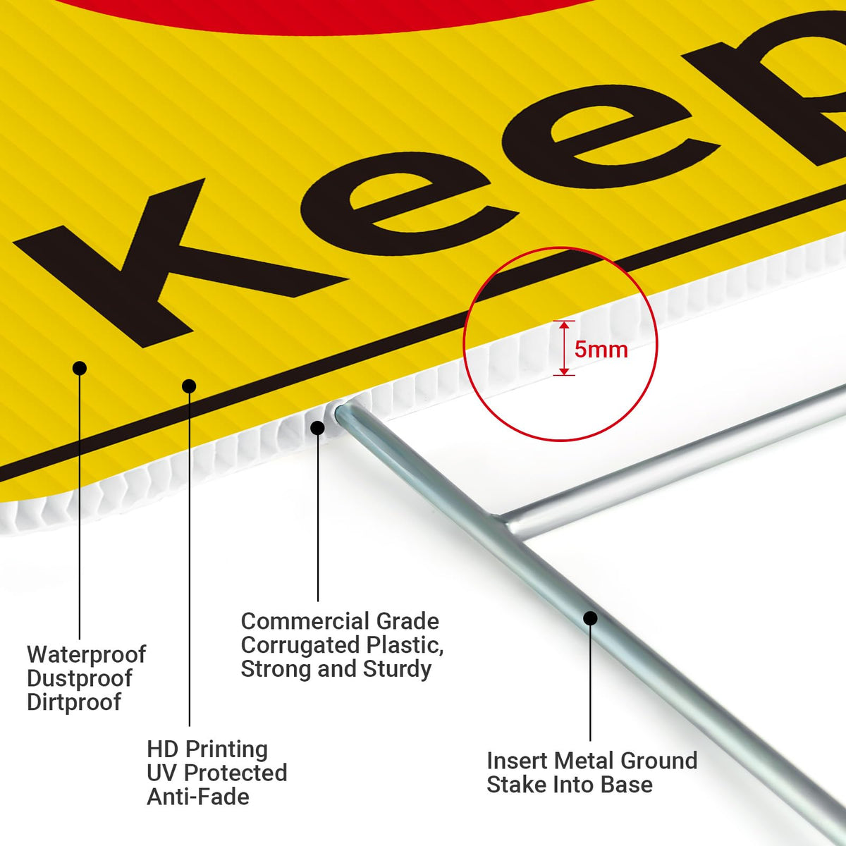 DazhiSigns double-sided sign with bold print for visibility from all angles