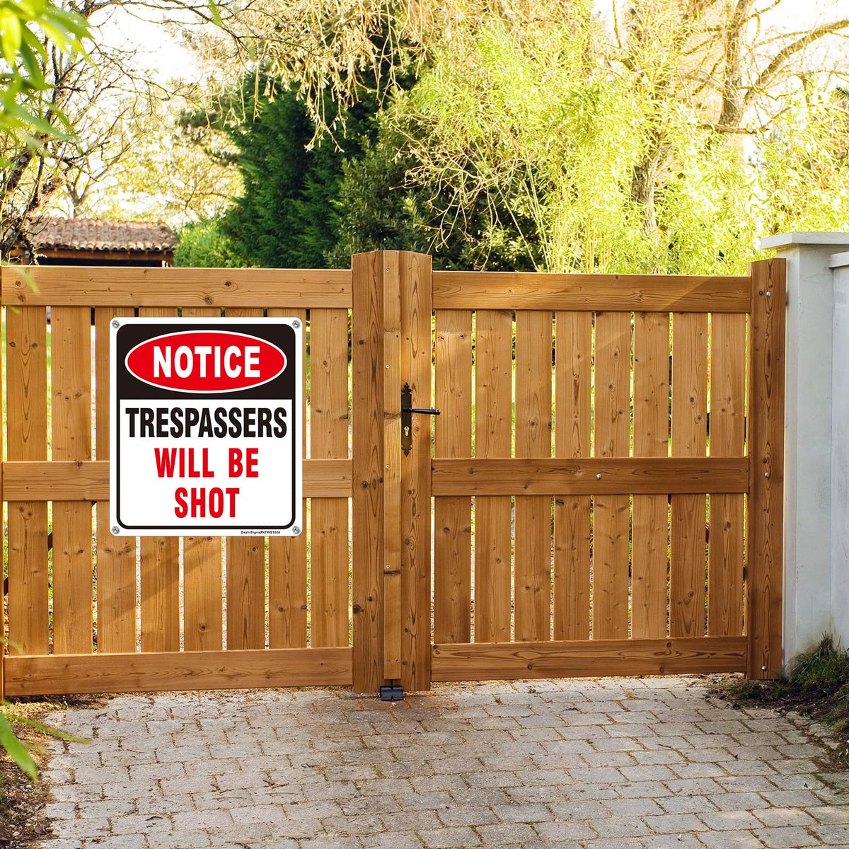DazhiSigns Easy Install Sign with four pre-drilled holes for quick mounting.