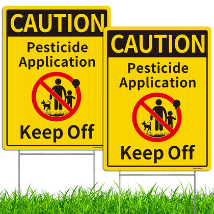 DazhiSigns pesticide keep-off sign yard 2-pack — high-visibility warning for outdoor safety