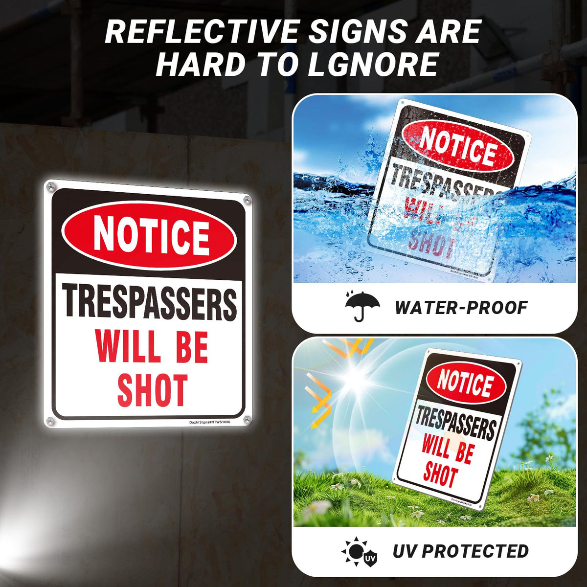 DazhiSigns UV-Resistant Sign, durable coating resists fading and chemical exposure.