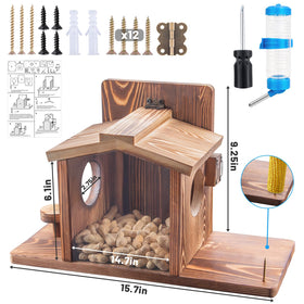 Dazuiniao Squirrel Feeder acrylic panel visibility for food access