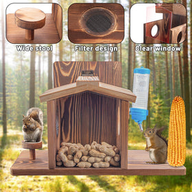 Dazuiniao Squirrel Feeder pine wood weather resistant for outdoor use