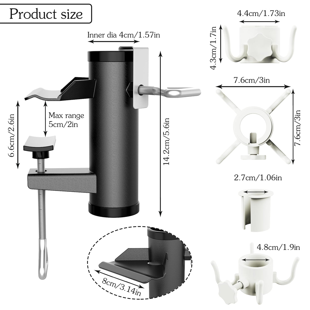 DBPBToU adjustable deck mount clamps onto rails and posts