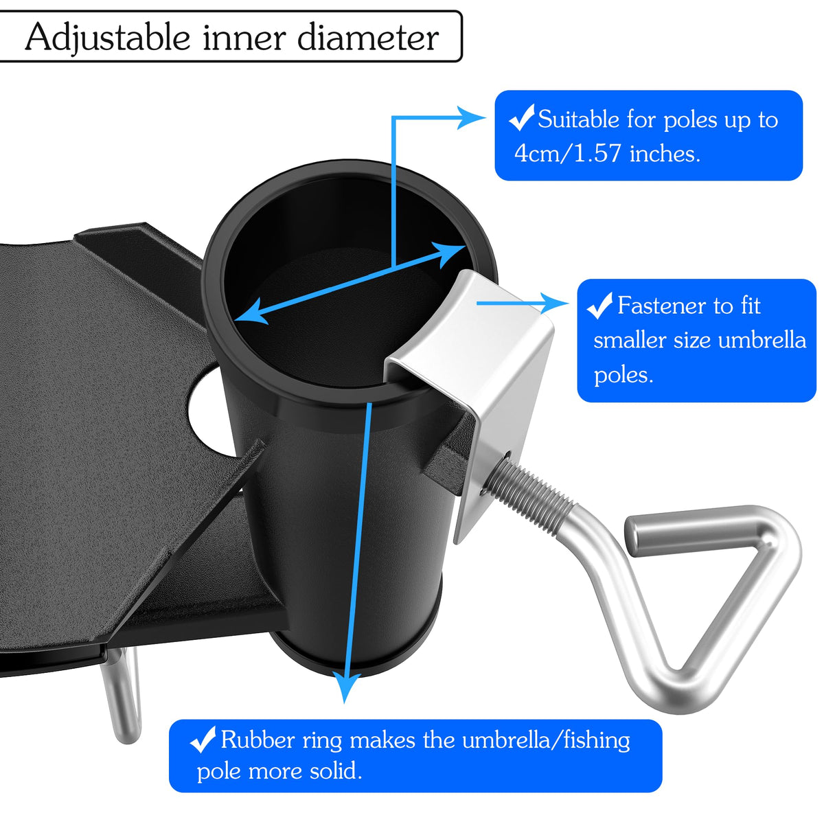 DBPBToU four-hook umbrella accessory keeps gear off the ground