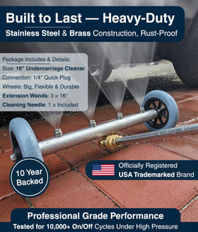 DBR Tech extension-wand-16inch three-pack reaching tight undercarriage areas.
