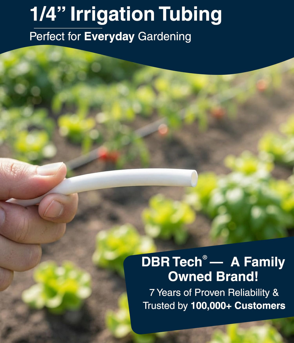 DBR Tech garden-row irrigation keeps beds evenly watered for productive growth
