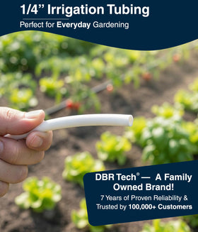 DBR Tech garden-row irrigation keeps beds evenly watered for productive growth