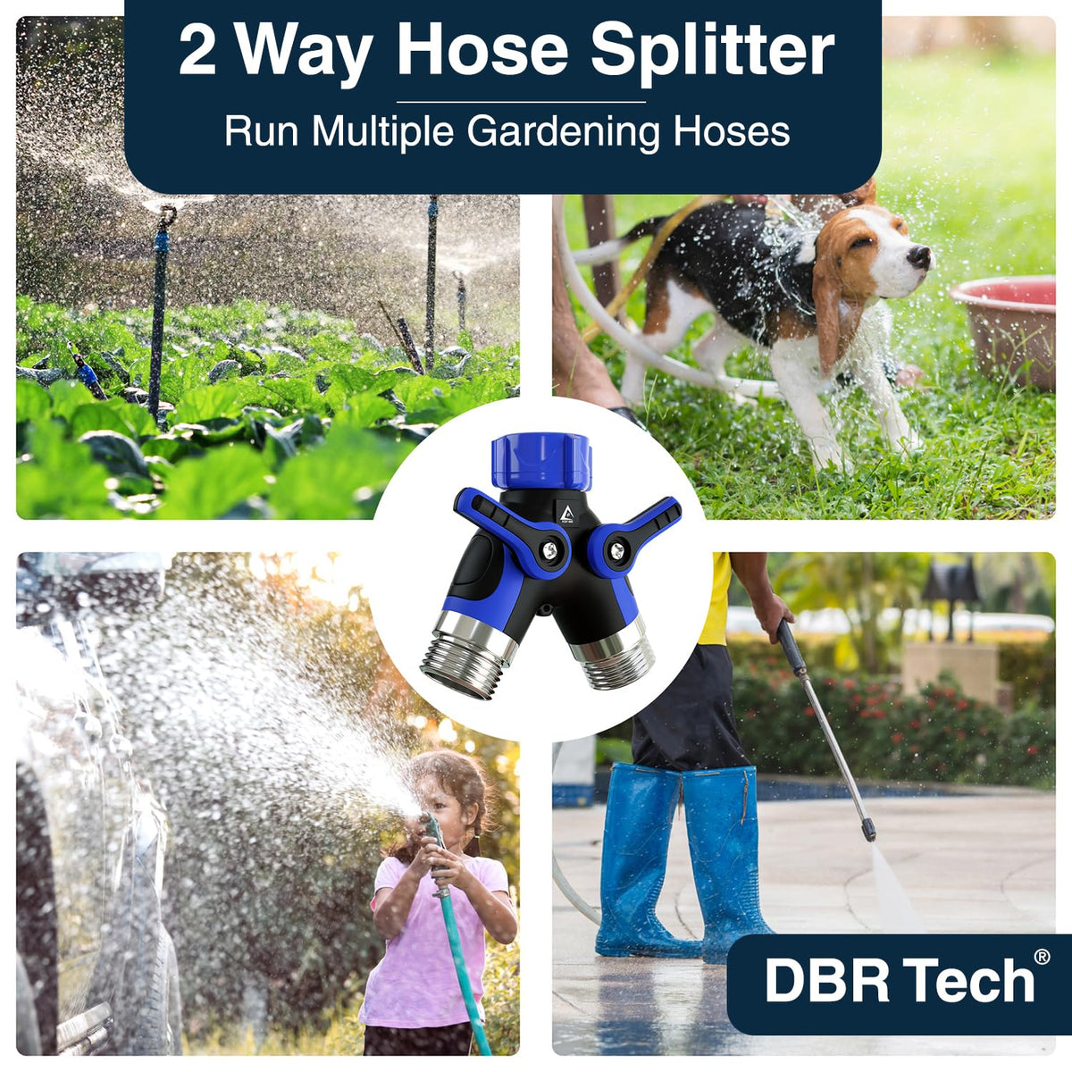 DBR Tech hose splitter in action maintains steady water flow