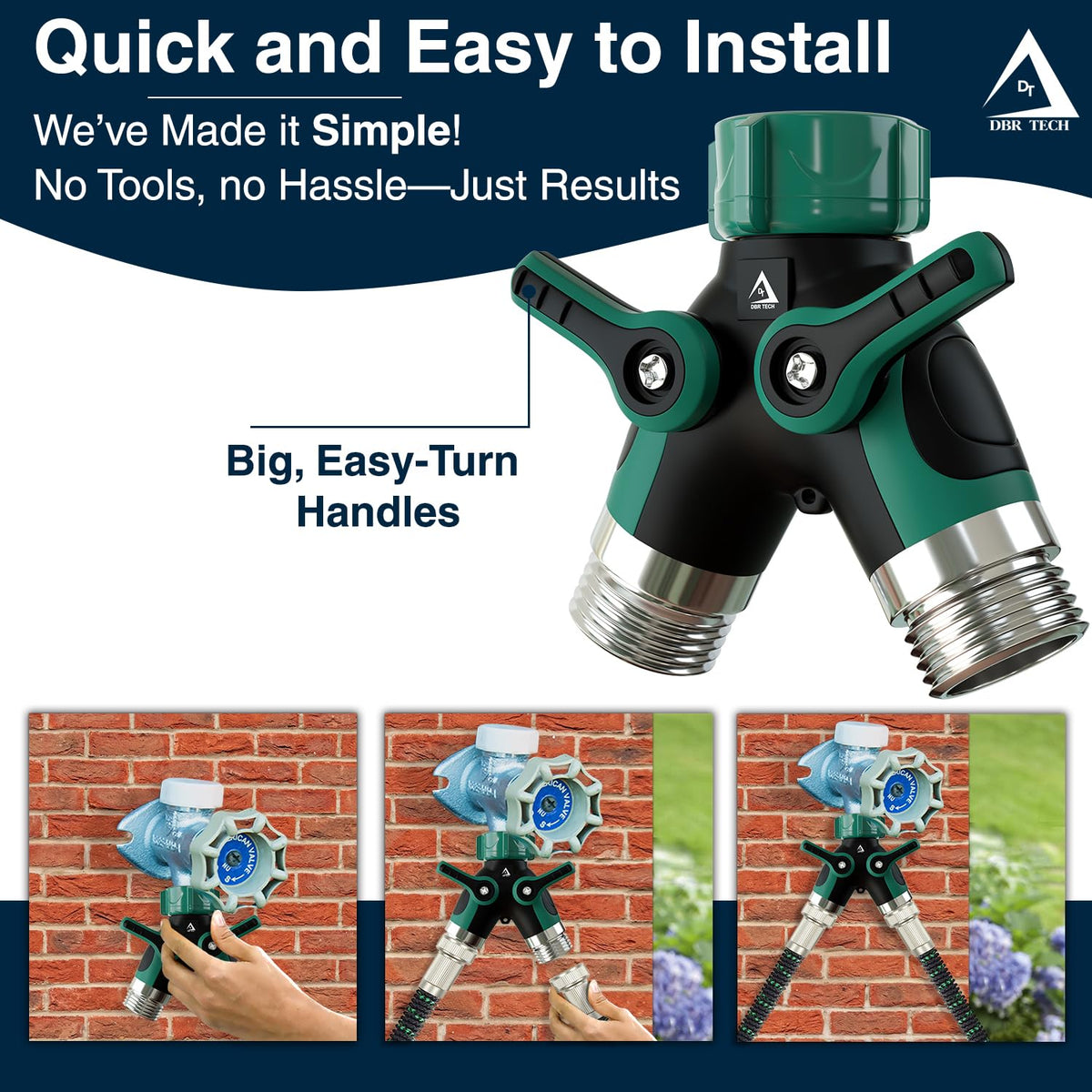 DBR Tech dual shut-off valves for independent control of each outlet