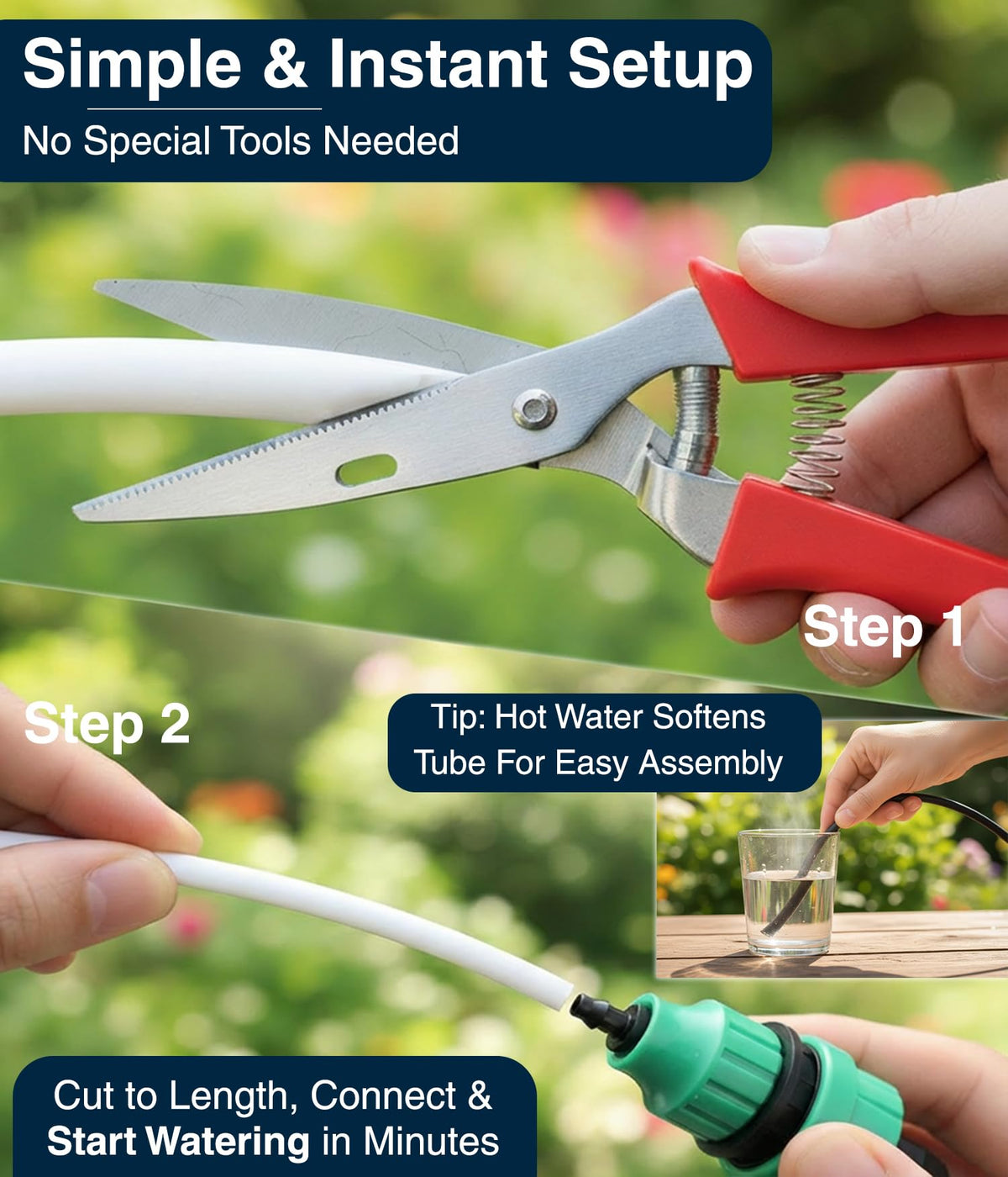 DBR Tech tubing compatible with emitters like vortex, spray, and mist