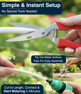 DBR Tech tubing compatible with emitters like vortex, spray, and mist