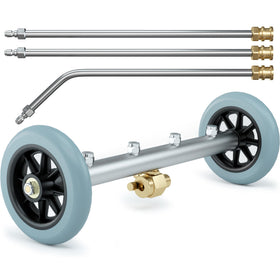 DBR Tech undercarriage attachment in action for thorough underbody cleaning.