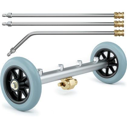 DBR Tech undercarriage attachment in action for thorough underbody cleaning.