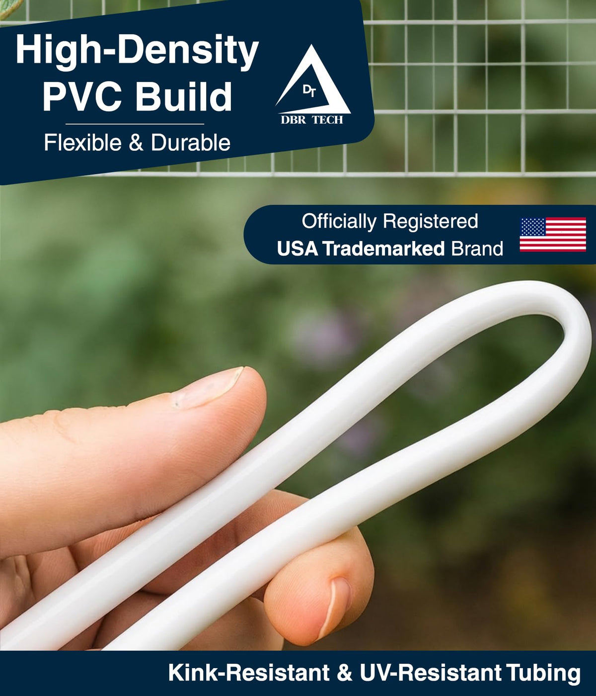 DBR Tech UV-resistant tubing designed for durability in outdoor irrigation
