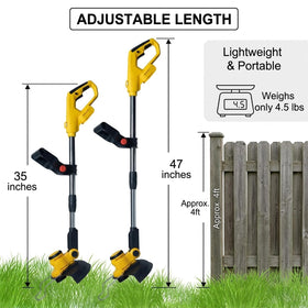 DBUOWM lightweight weed wacker at 4.3 pounds for easy handling.