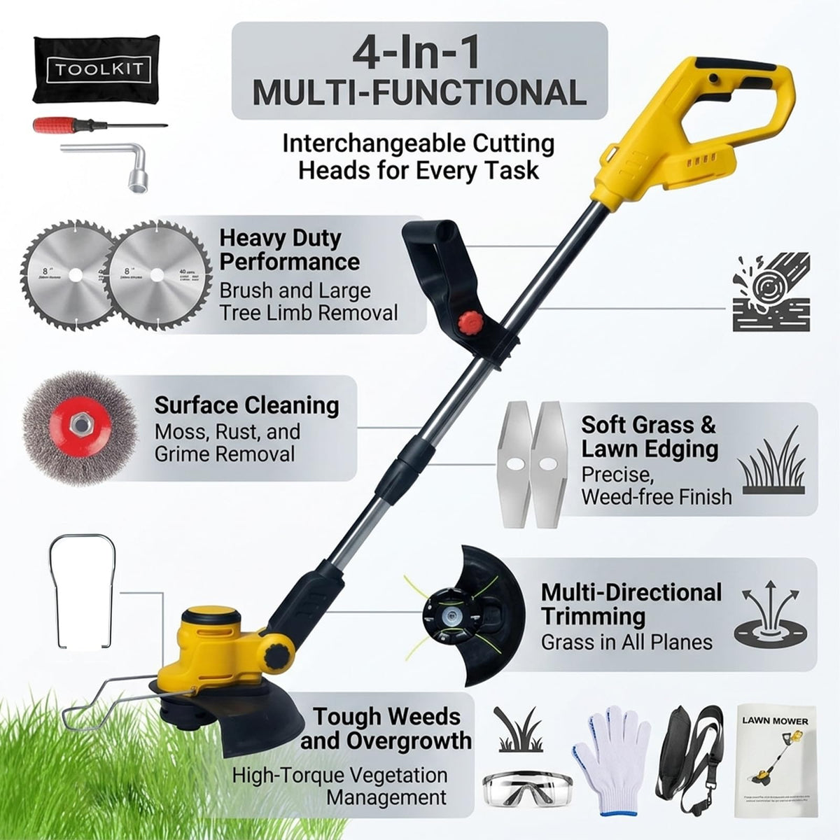 DBUOWM telescopic shaft adjusts from 37 to 53 inches for reach.