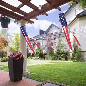 DC DCTOY Waterproof fade-resistant windsock ideal for year-long patriotic displays