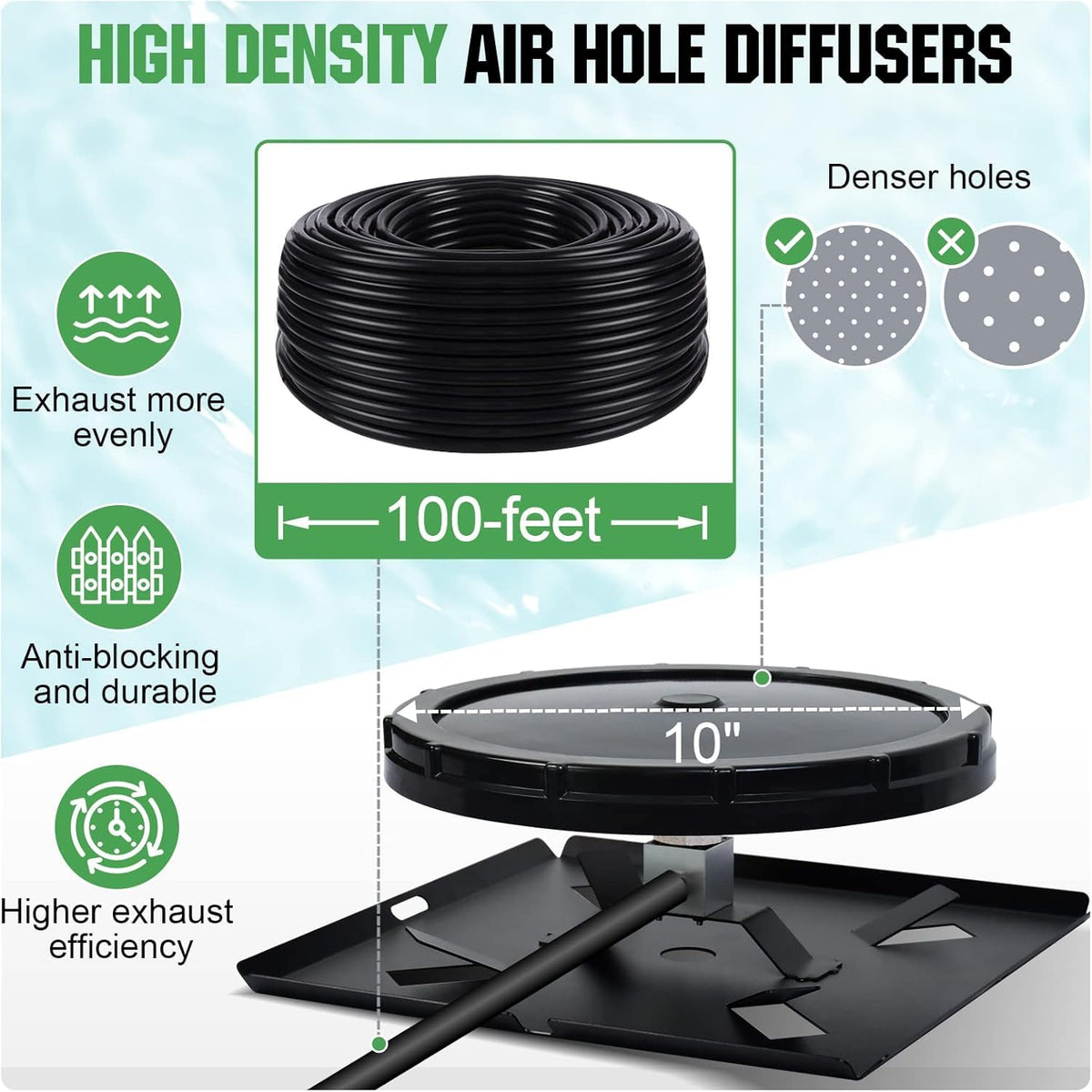 DC House two 10-inch diffusers maximize air distribution for even oxygenation