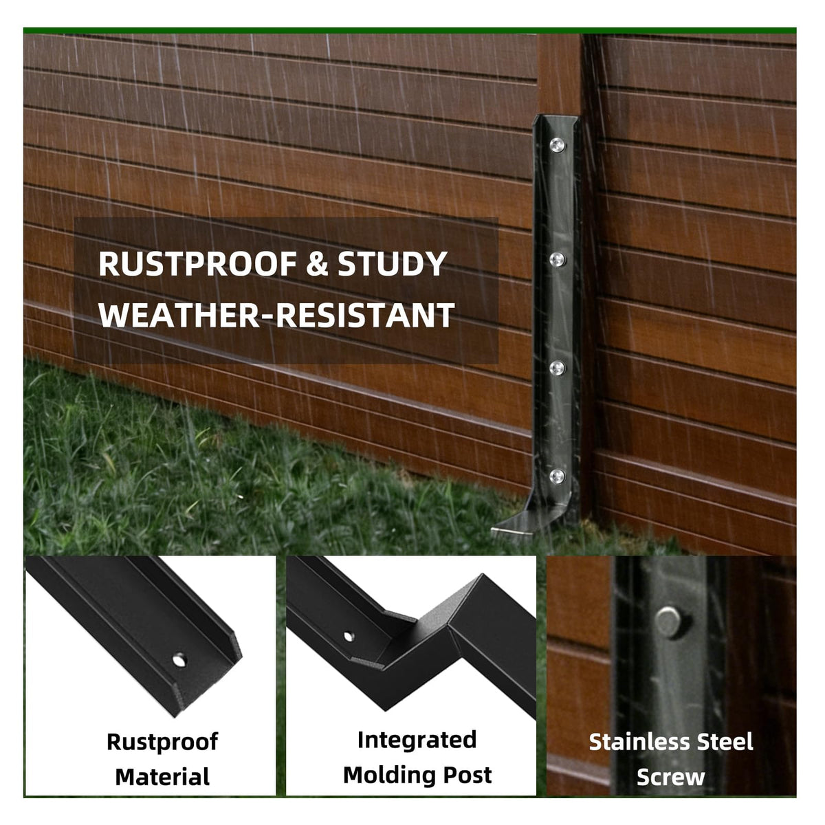 DCLFIRMX 2mm galvanized steel fence post anchor with rust-resistant coating