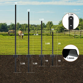DCLFIRMX galvanized steel post with buckle design improves fitting across fence heights.