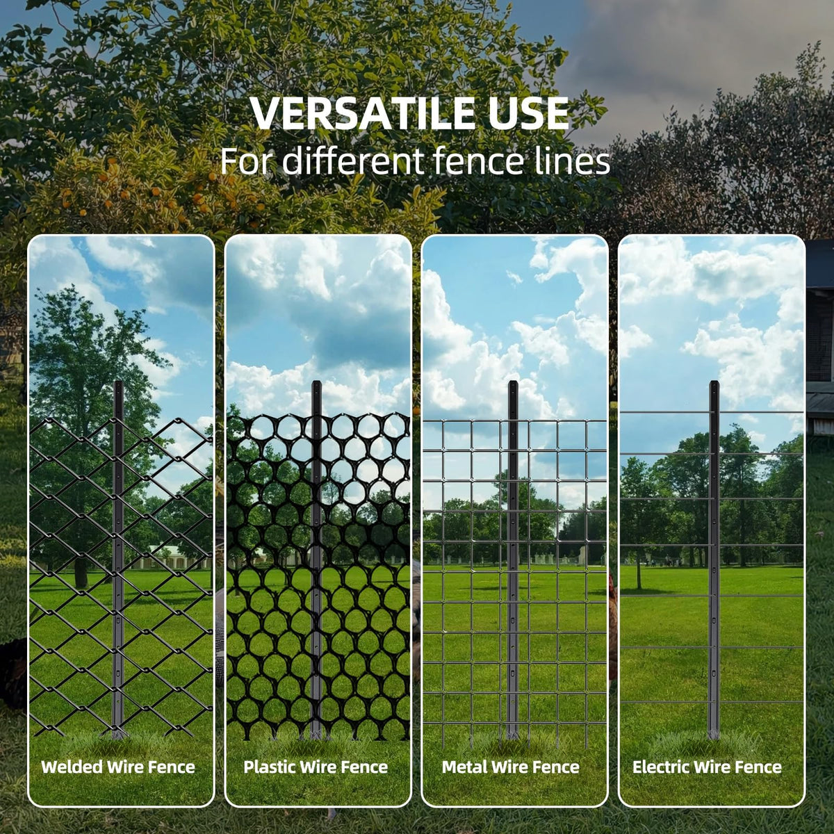 DCLFIRMX pointed-bottom posts enable quick cement-free installation