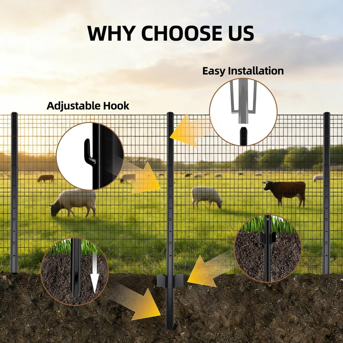 DCLFIRMX versatile posts for gardens, farms, and pet areas.