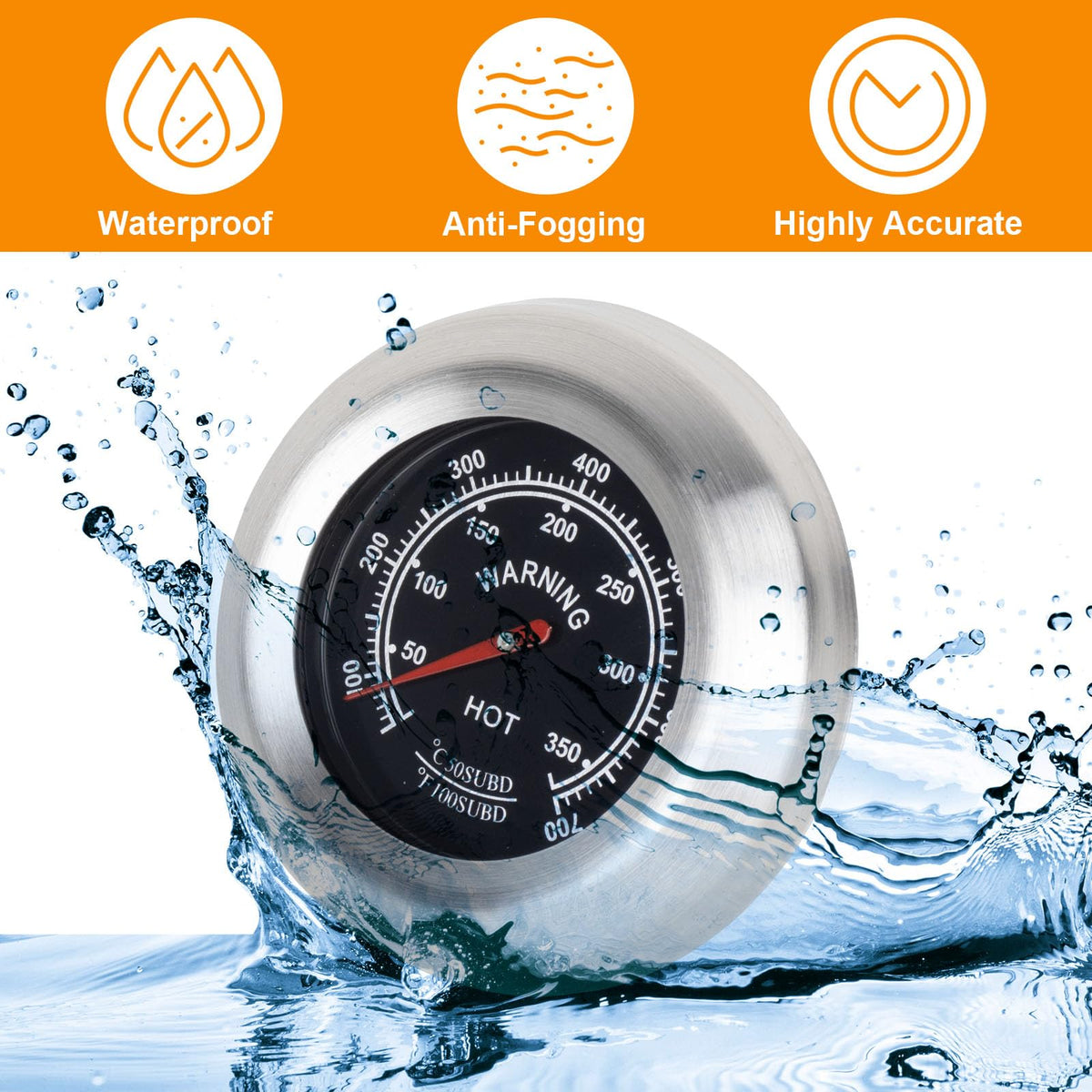 DcYourHome thermometer ranges 100–700°F for versatile cooking scenarios.
