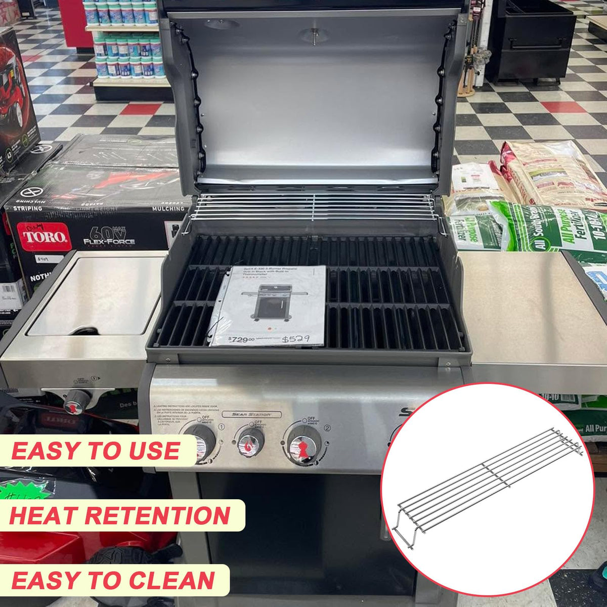 DcYourHome 7641 warming rack easy-clean design after grilling
