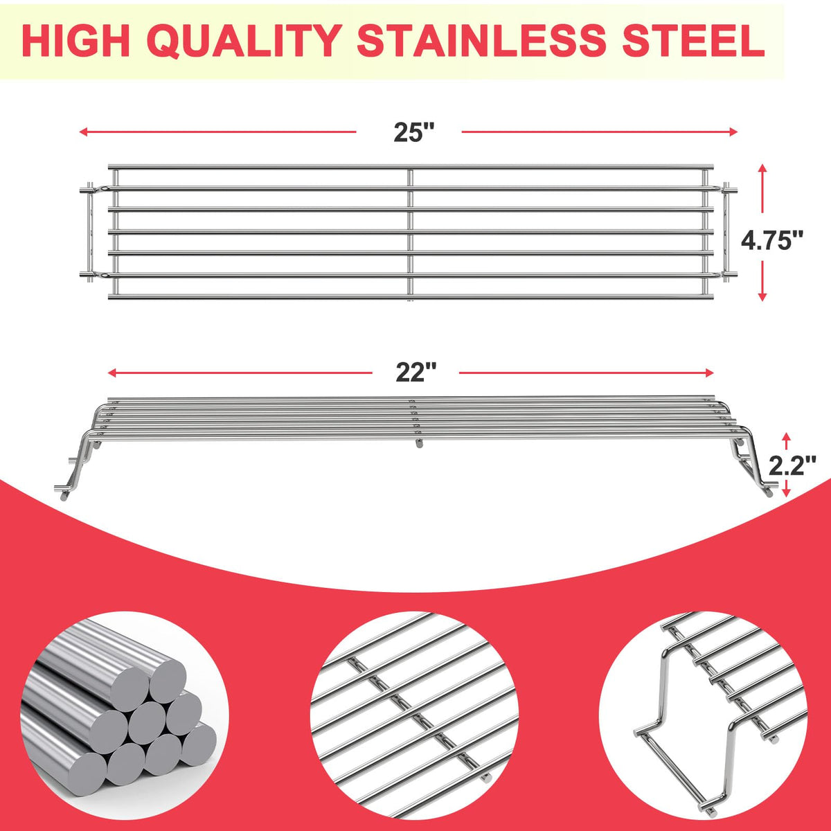 DcYourHome 7641 warming rack in stainless steel construction for durability