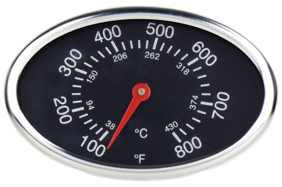 DcYourHome grill thermometer close-up illustrating precise temperature readings for grills.