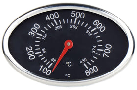 DcYourHome grill thermometer close-up illustrating precise temperature readings for grills.