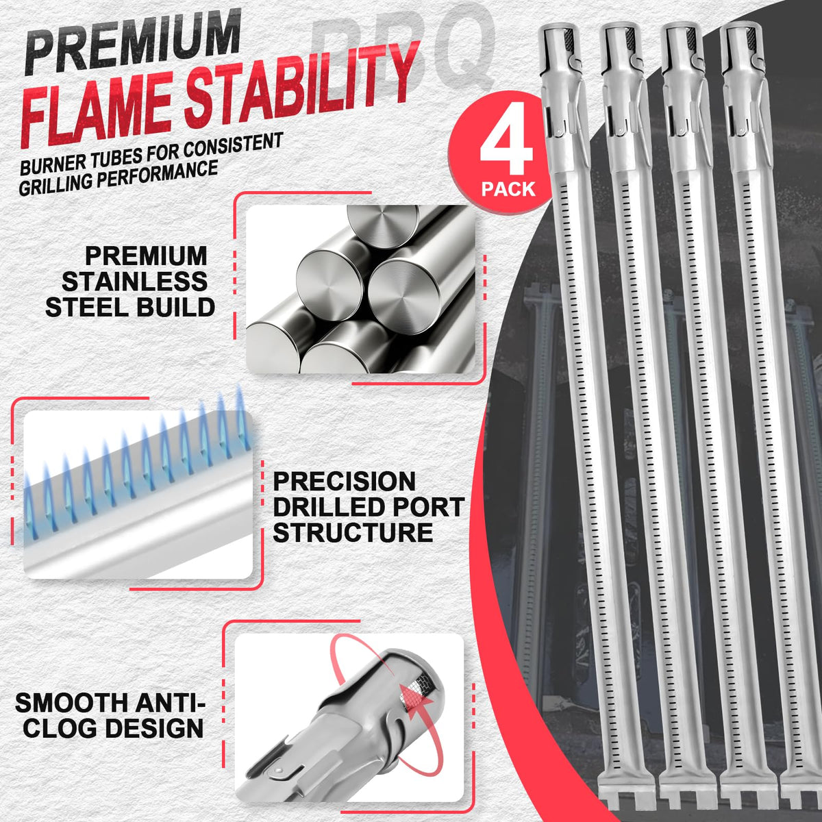 DcYourHome snowflake porcelain-enameled steel flavorizer bars resist corrosion