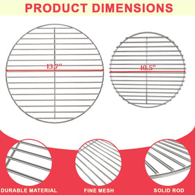 DcYourHome Stainless steel grates provide durable Weber Smokey Joe upgrades.