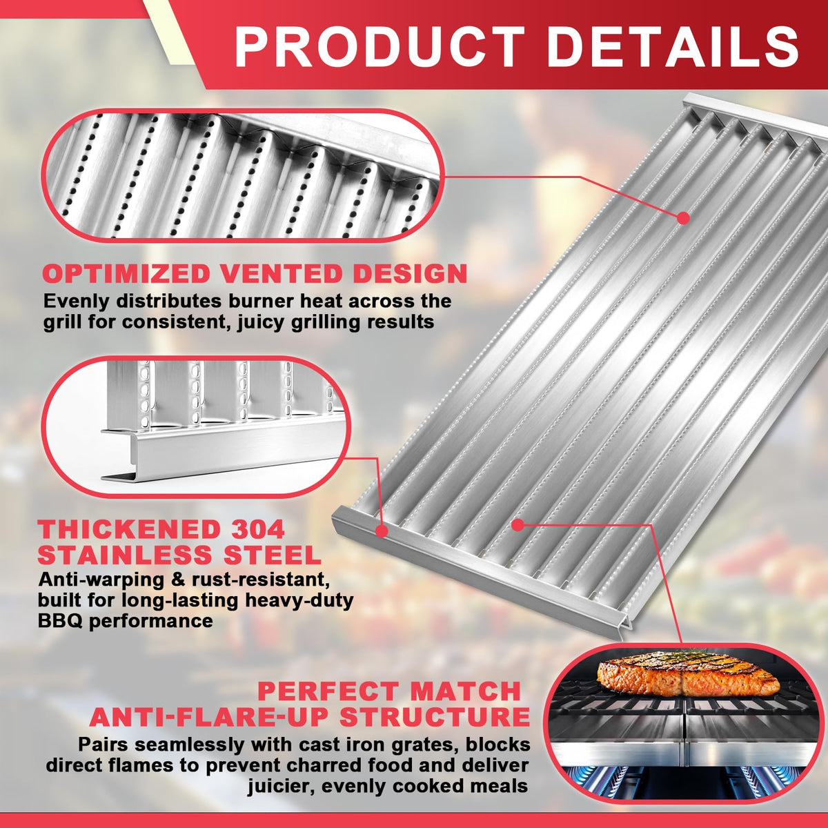 DcYourHome stainless steel replacement parts for reliable, long-lasting grill performance.